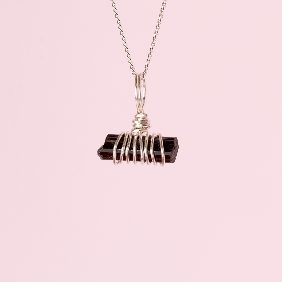 Black Tourmaline to Protect Your Energy - Wrapped Bar Charm