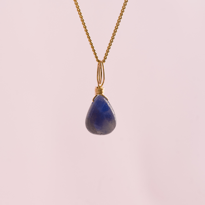 Blue Sapphire for Wisdom & Clarity - Crystal Charm