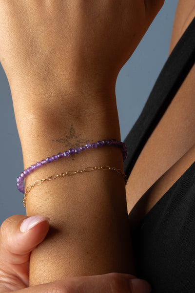 Amethyst Beaded Bracelet
