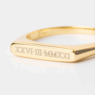 Asteria Bar Ring - Engravable, 18k Gold Vermeil