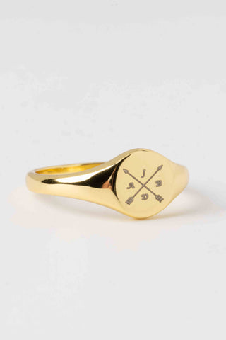 Nomad Signet Ring - Engravable, 18k Gold Vermeil