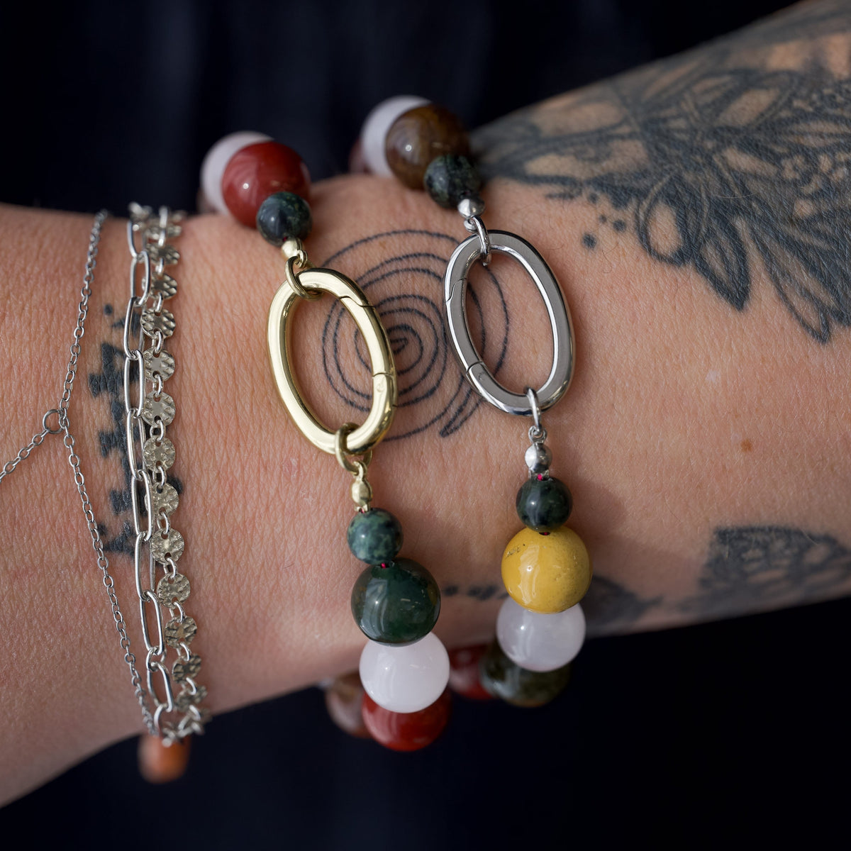 Grounded | Crystal Beaded Charm Bracelet