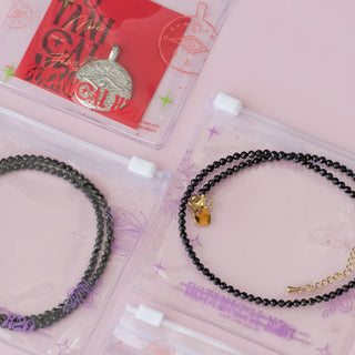 Boundaries Set: Athena Evil Eye Charm + Black Spinel Beaded Necklace
