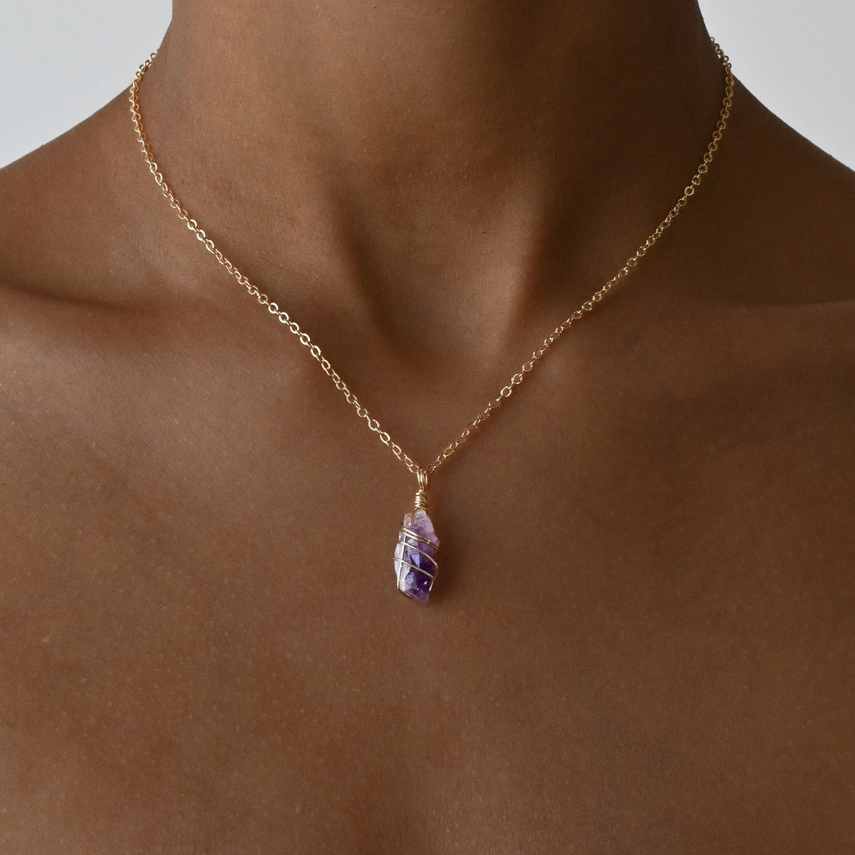 Amethyst to Calm Your Mind - Wrapped Crystal Charm