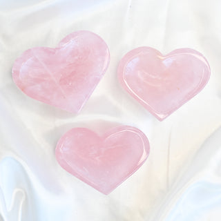 Hand Carved Rose Quartz Heart Bowl