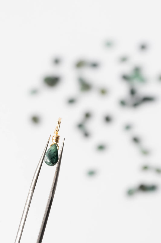 Emerald Petite Droplet - May Birthstone