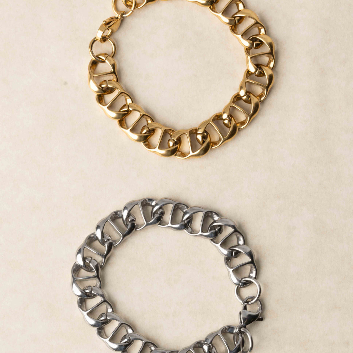 Axis chain bracelet in waterproof gold