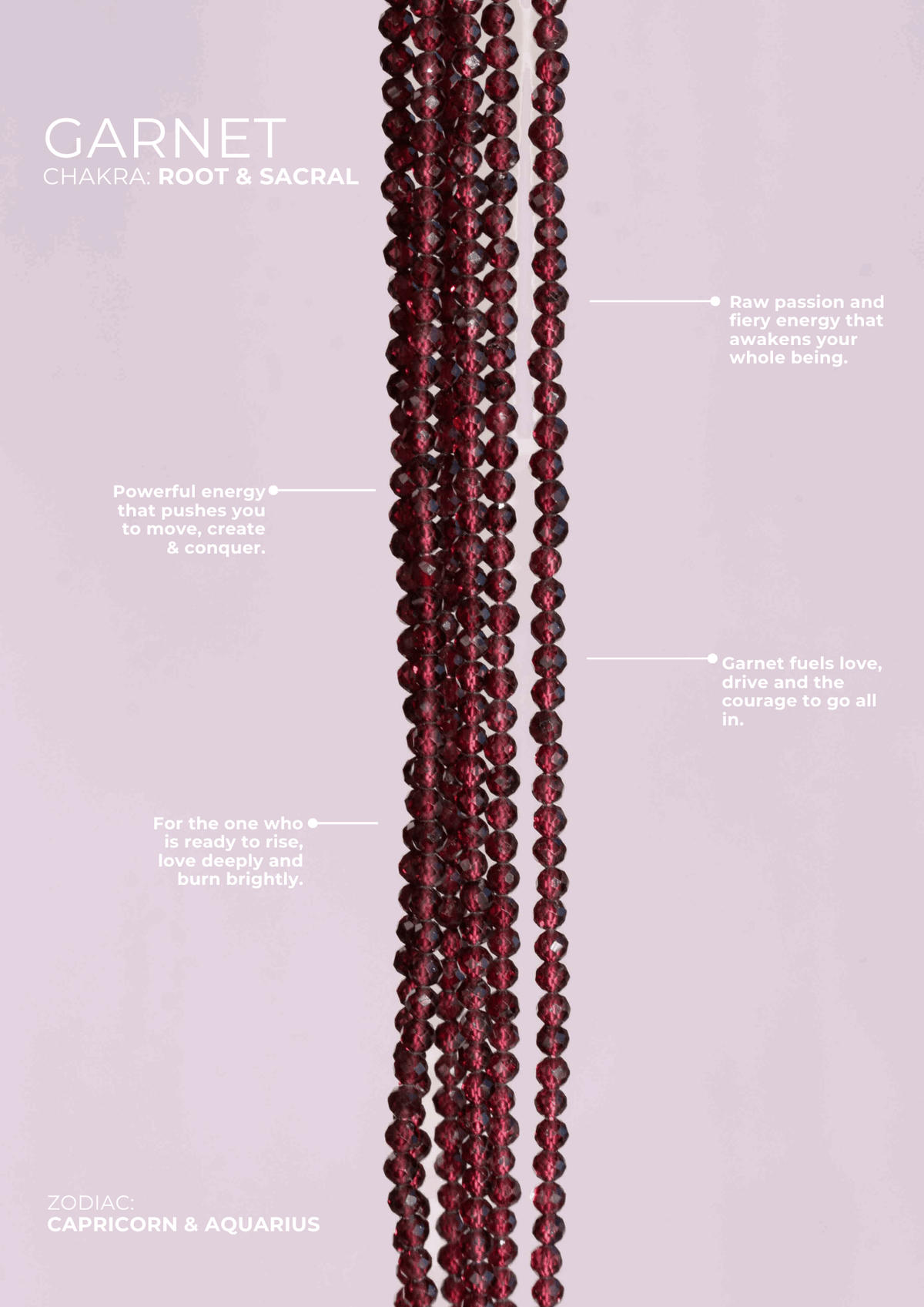 Garnet for Motivation - Crystal Beaded Necklace