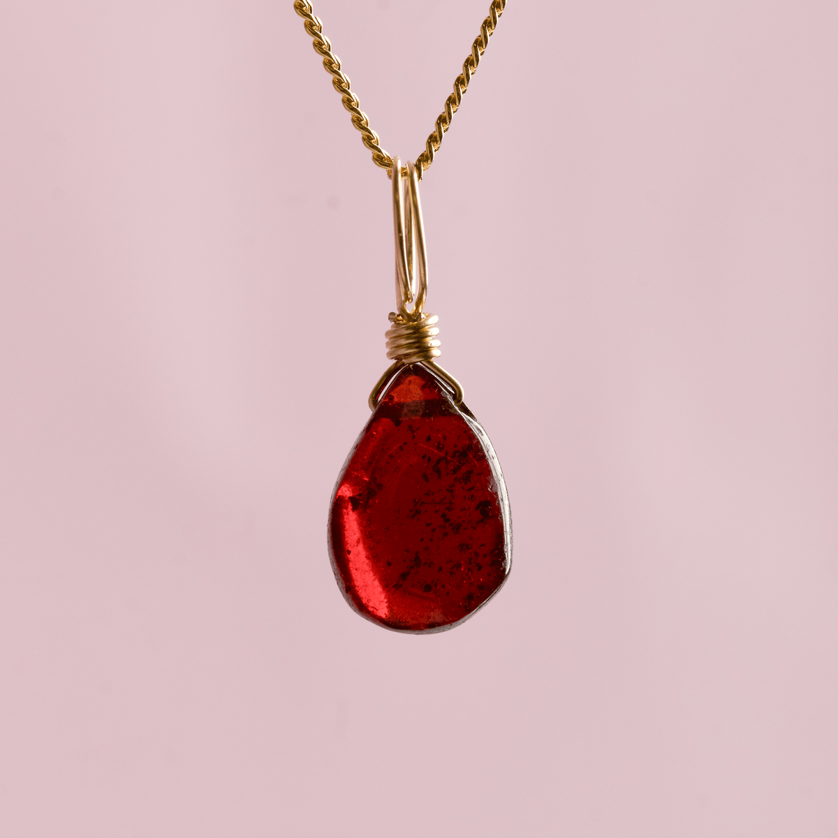 Garnet crystal charm droplet for empowerment