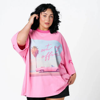 Hibiscus Hotel - Out Of Office Lobby Oversized Tee