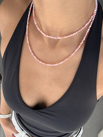 Pink Opal Beaded Necklace