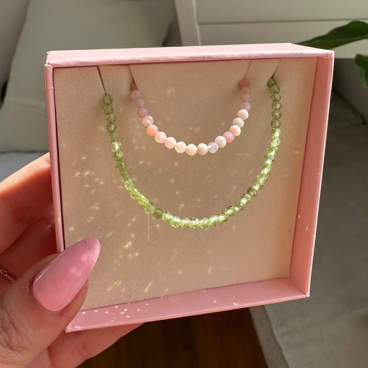 JaipurJewels Natural Unheated Pink Australian Opal Bead Necklace - 20 Inches - 550.25 CT