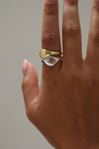 Nomad Signet Ring - Engravable, 18k Gold Vermeil