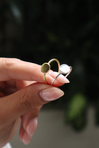 Amity Round Ring - Engravable, 18k Gold Vermeil
