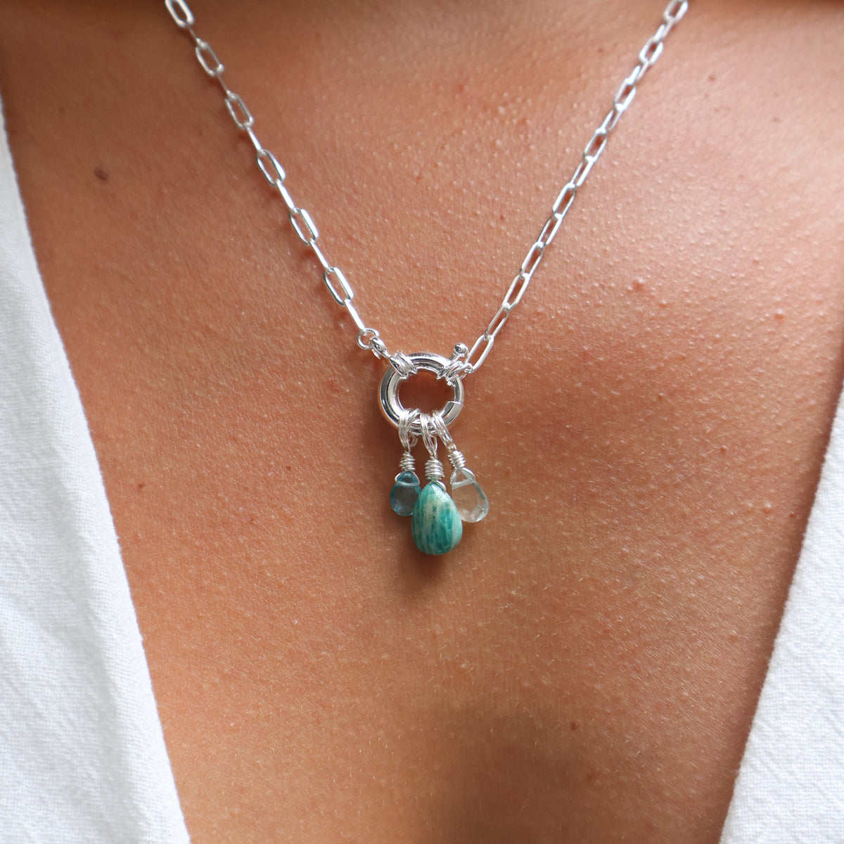 Aquamarine to Stress Less - Crystal Charm