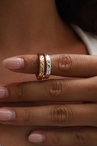 Sahara Ring - Rose Quartz and Peridot