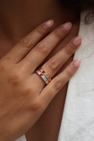 Sahara Ring - Ruby and Moonstone
