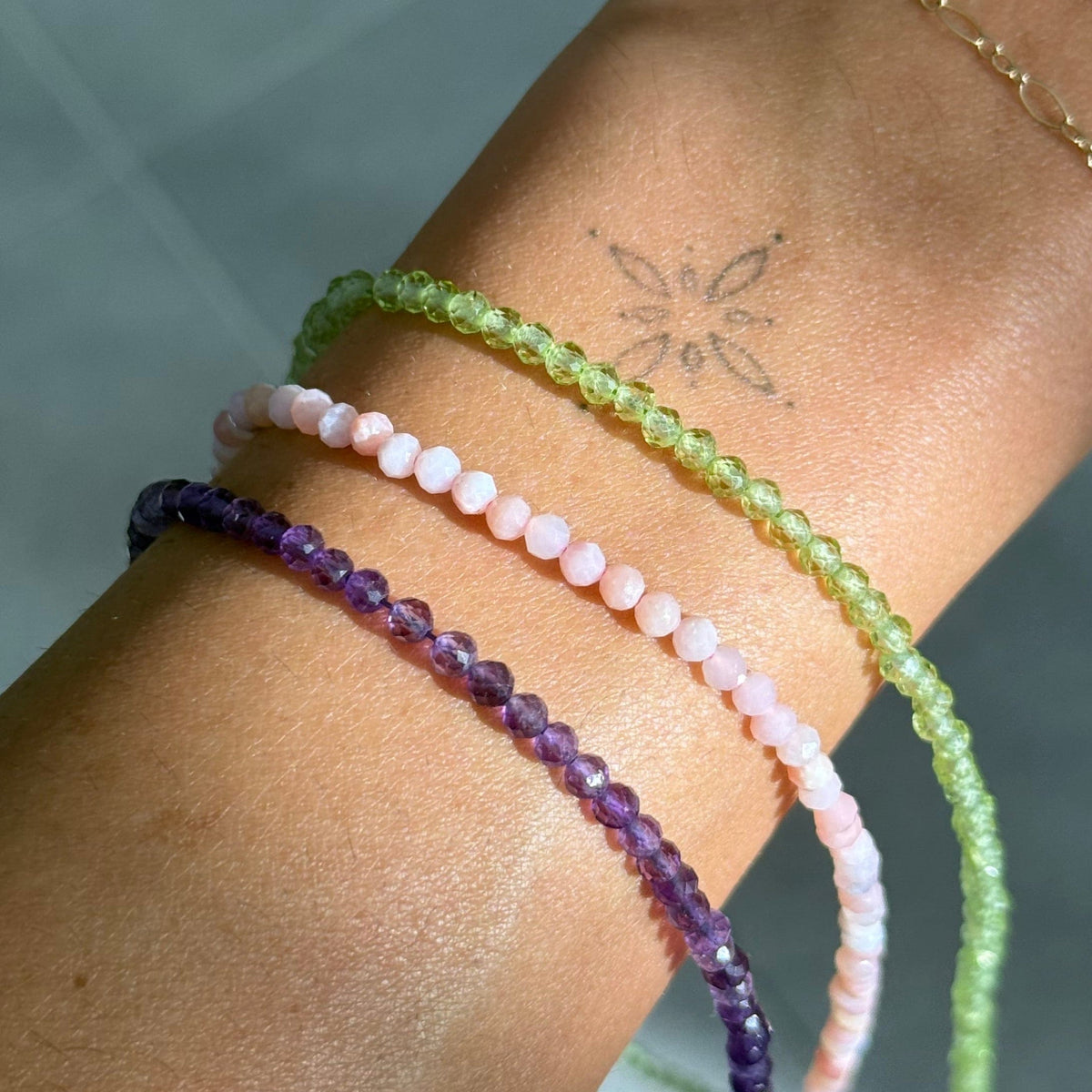 Pink Opal for Compassion - Crystal Beaded Bracelet