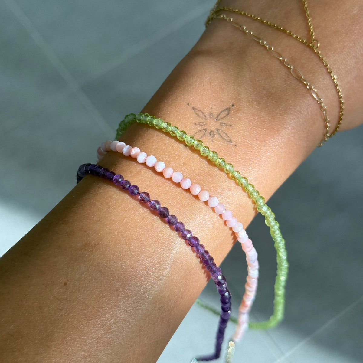 Peridot for Abundance - Crystal Beaded Bracelet