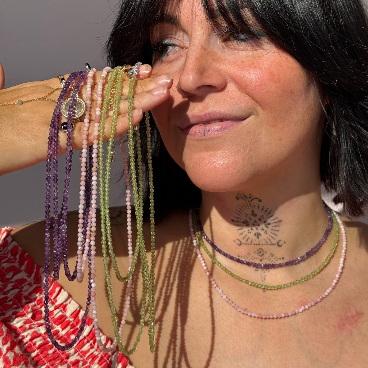Peridot for Abundance - Crystal Beaded Necklace