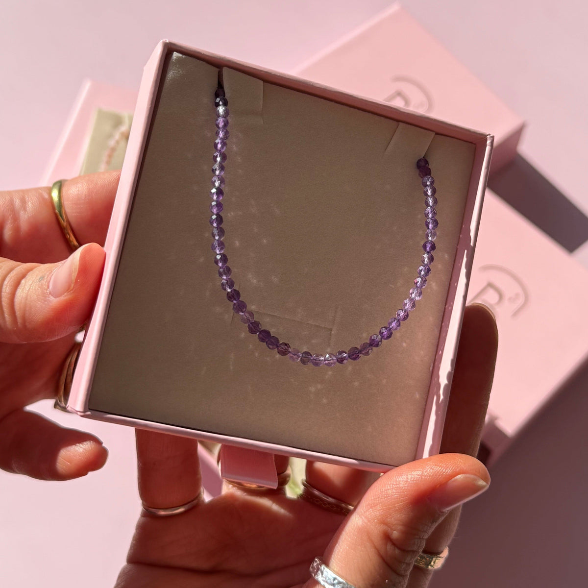 Amethyst for Calming Energy - Crystal Beaded Anklet