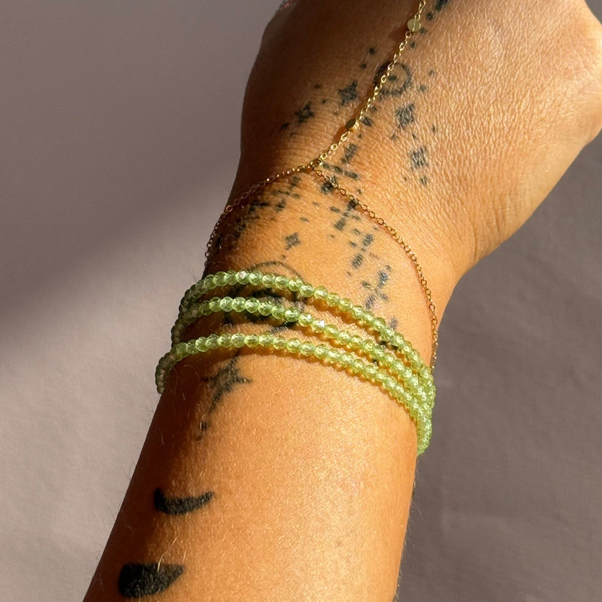 Peridot for Abundance - Crystal Beaded Bracelet