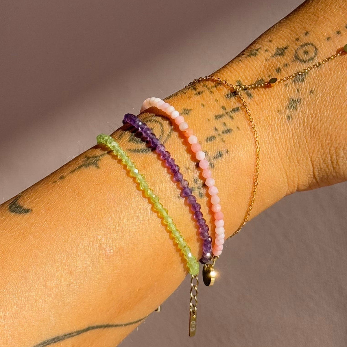 Pink Opal for Compassion - Crystal Beaded Bracelet