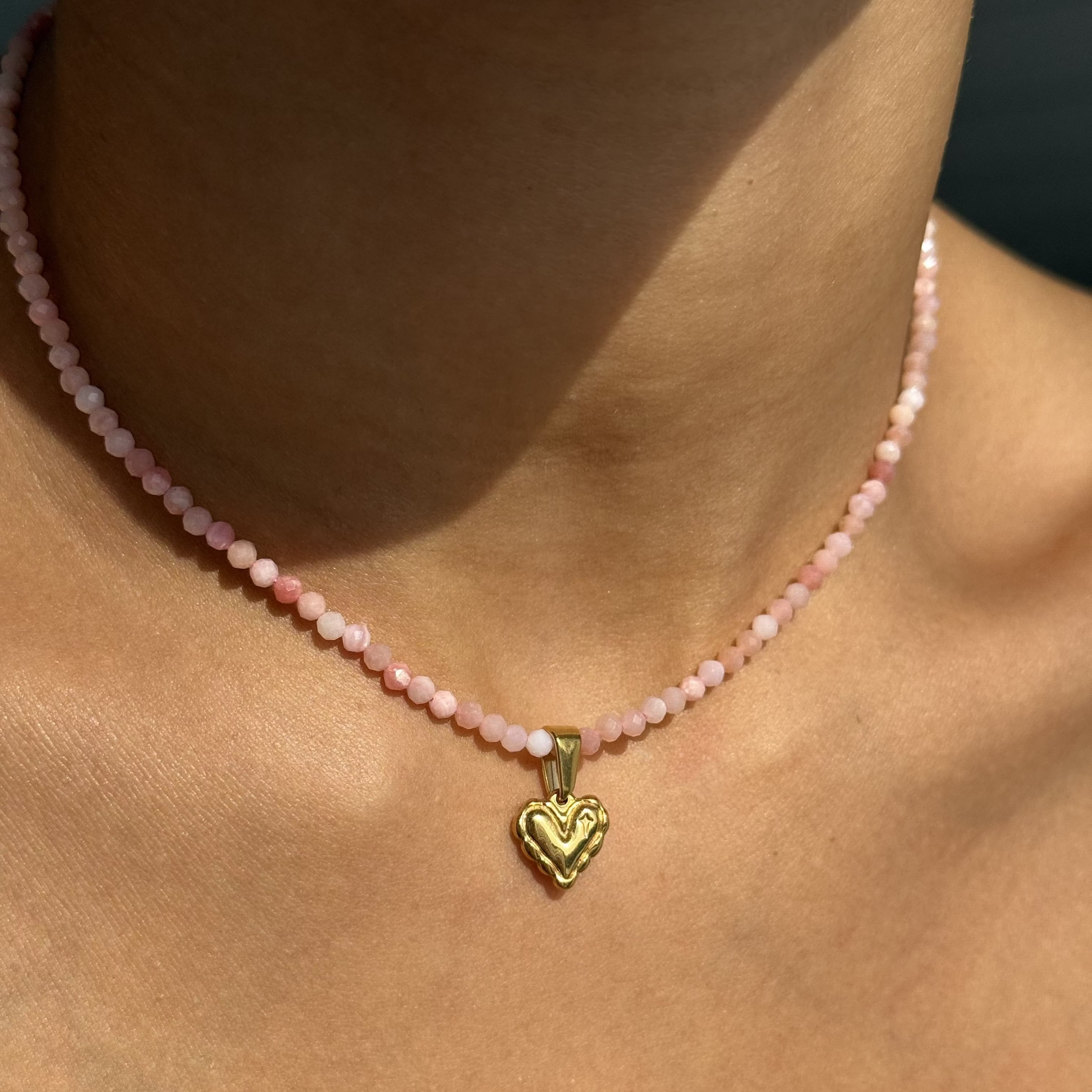 Pink Opal for Compassion - Crystal Beaded Necklace