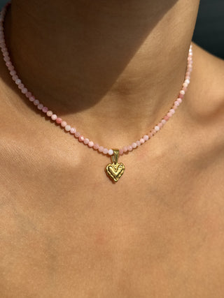 Pink Opal Beaded Necklace