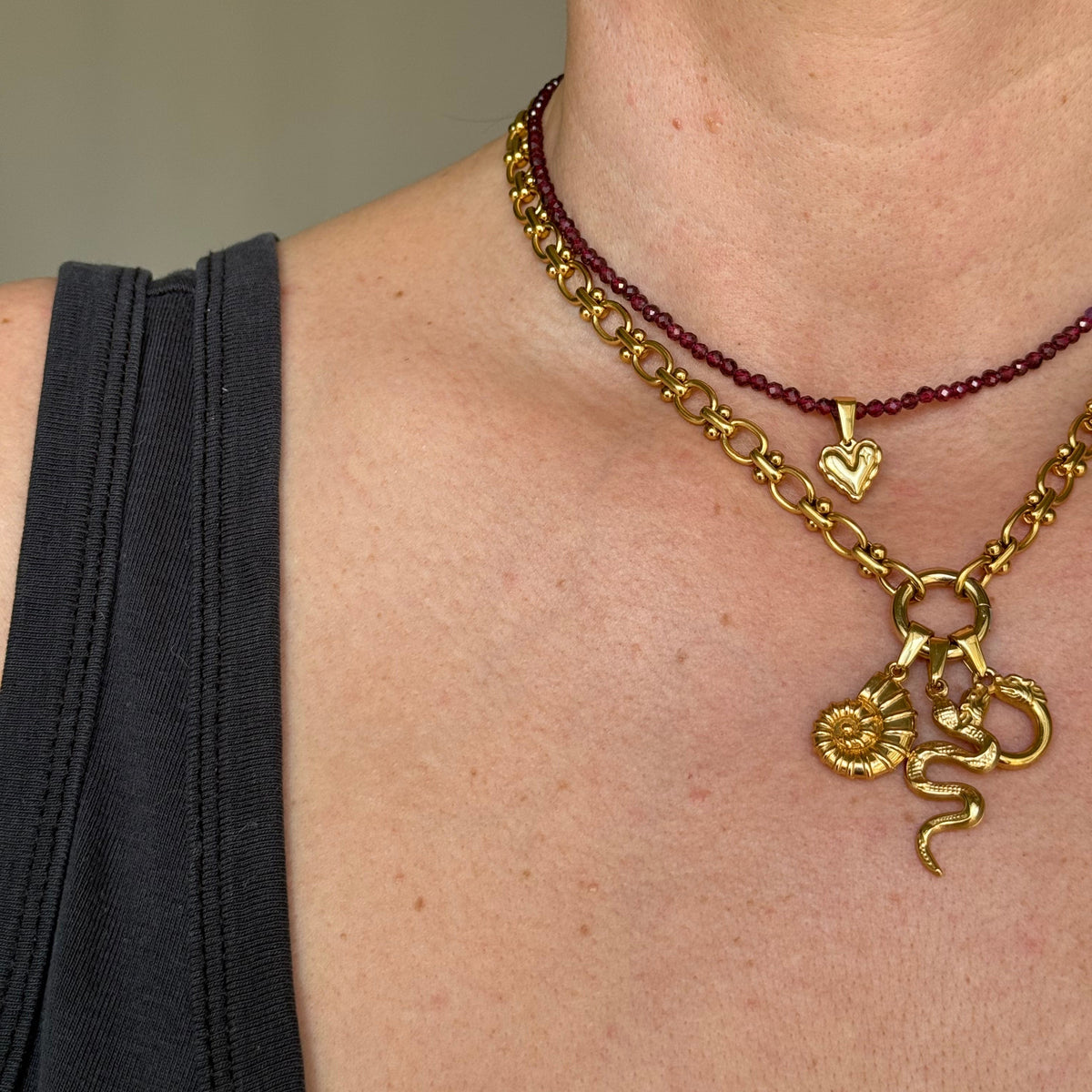 Garnet for Motivation - Crystal Beaded Necklace