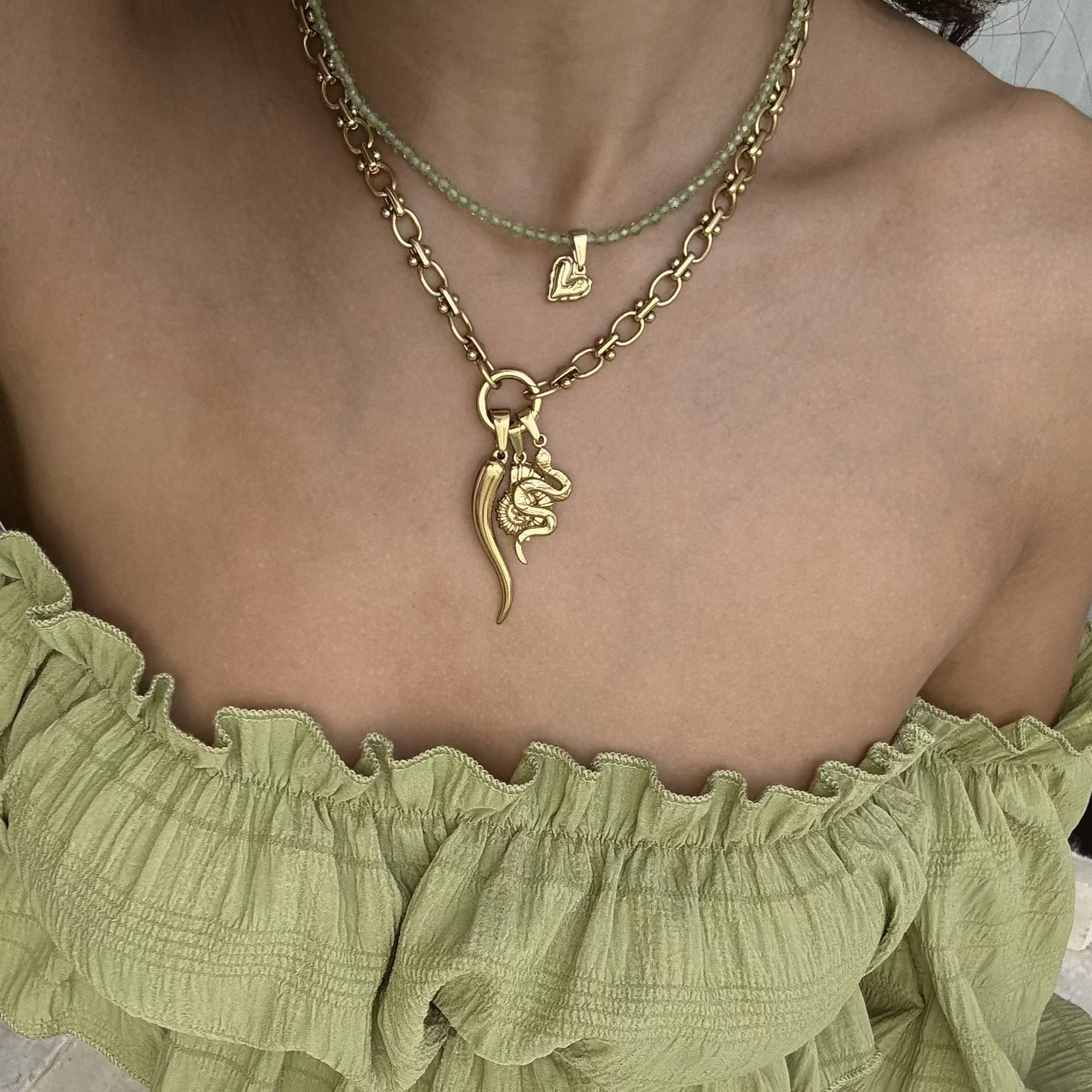 Peridot for Abundance - Crystal Beaded Necklace