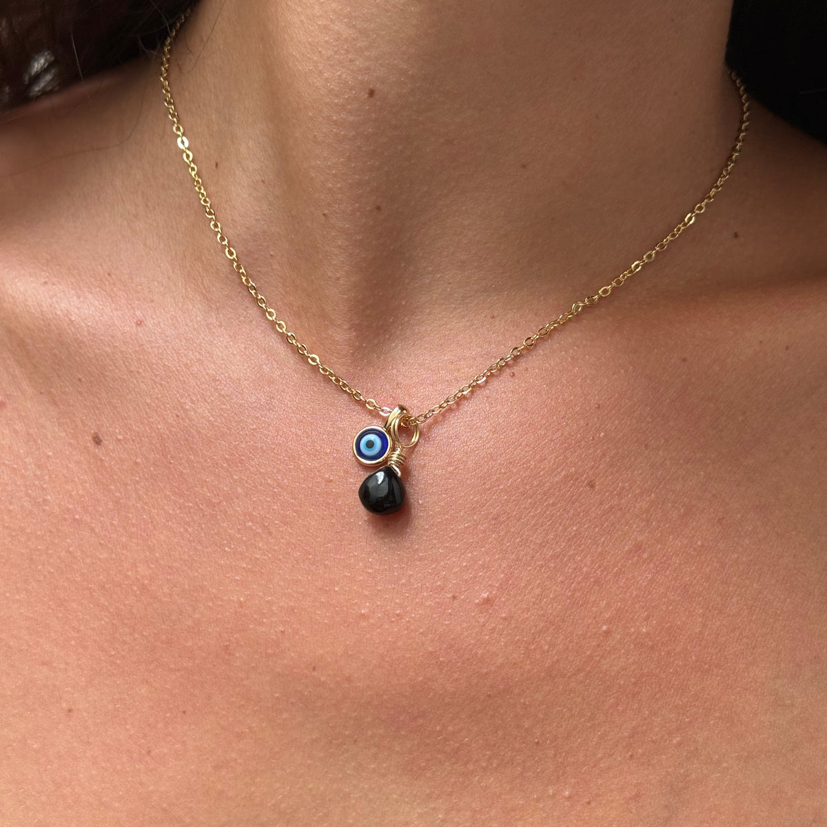Protection Bundle: Evil Eye Charm + Crystal Charm + Necklace