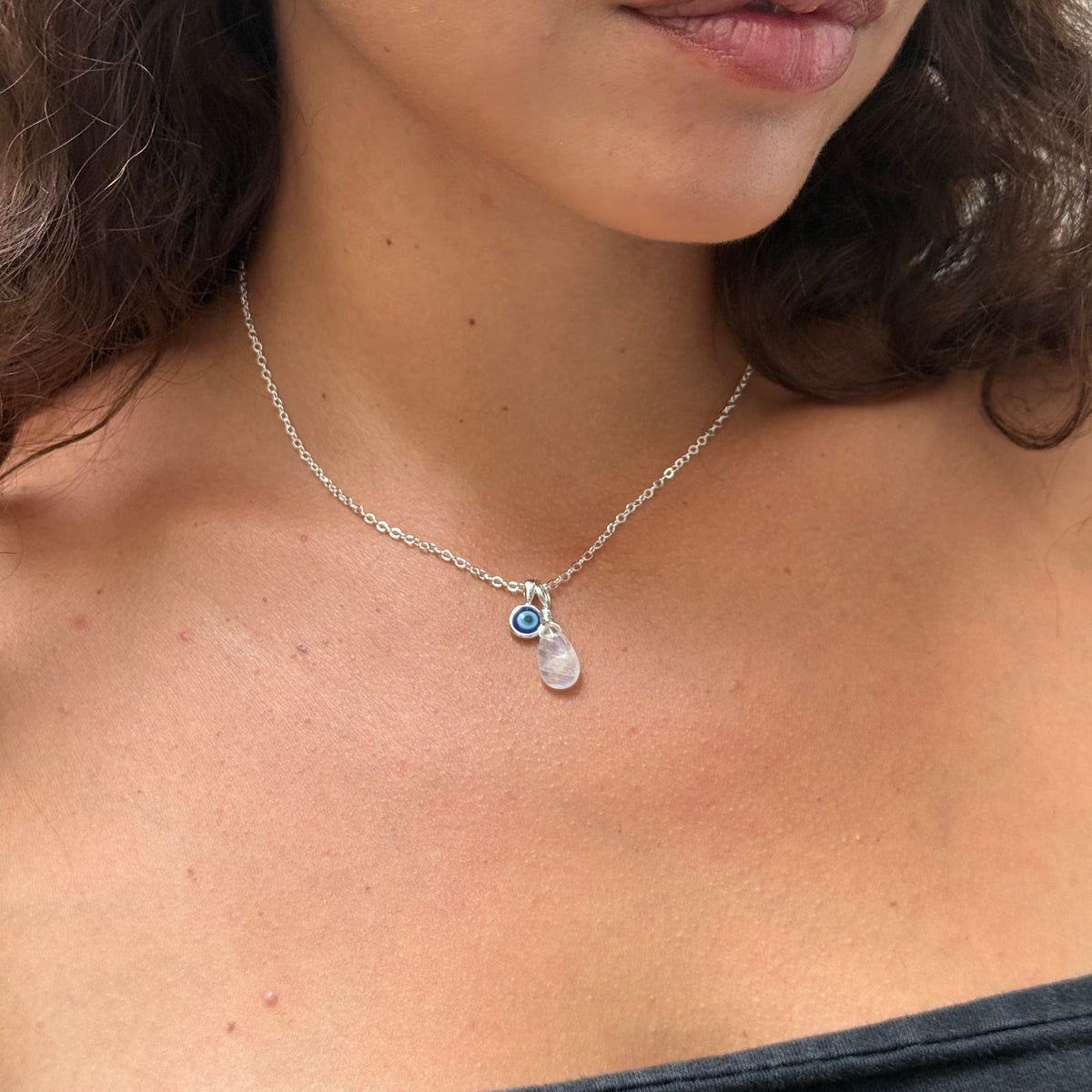 Protection Bundle: Evil Eye Charm + Crystal Charm + Necklace