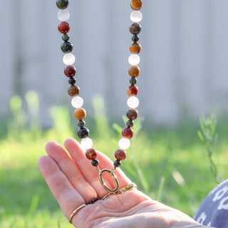 Grounded | Crystal Beaded Charm Necklace
