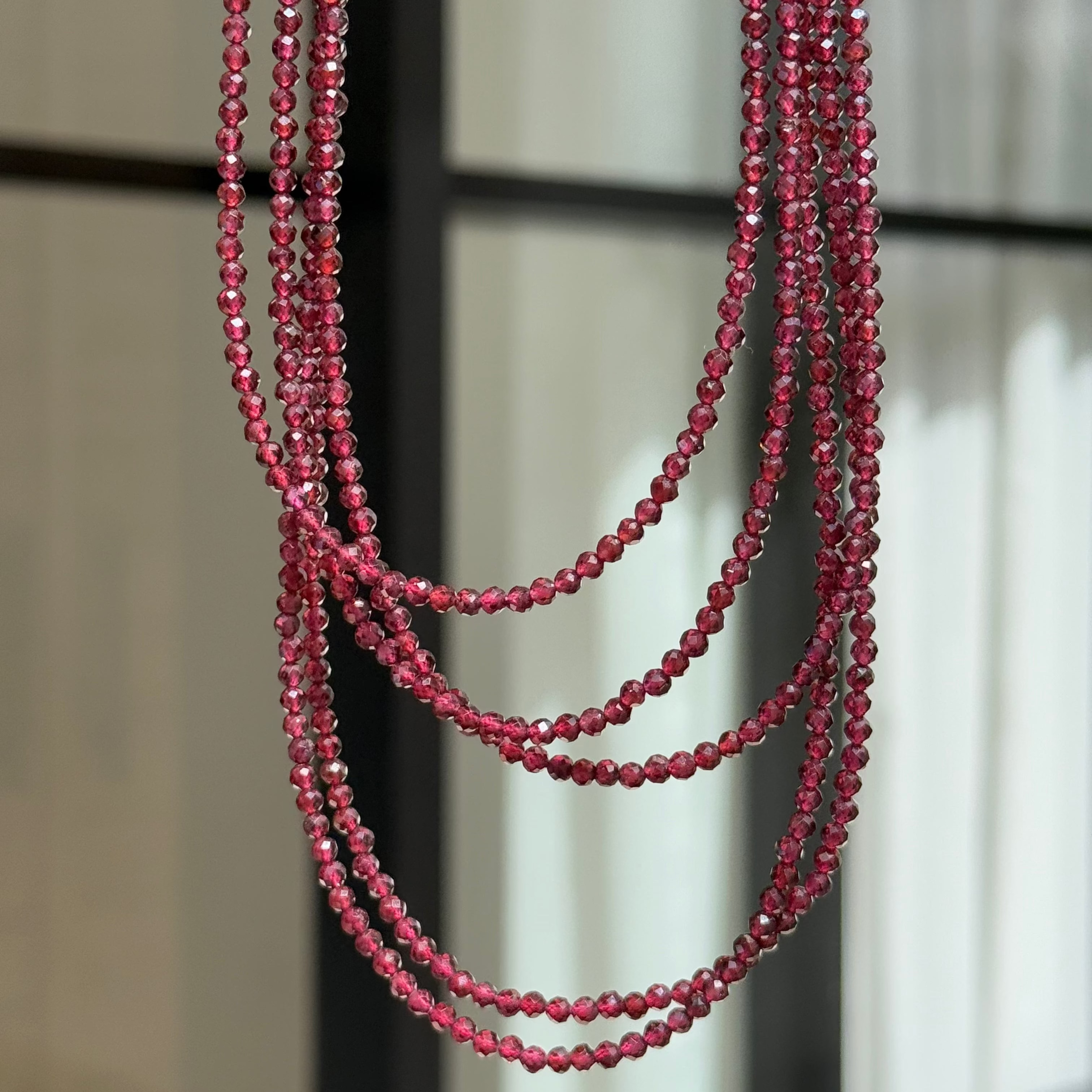 Garnet for Motivation - Crystal Beaded Necklace