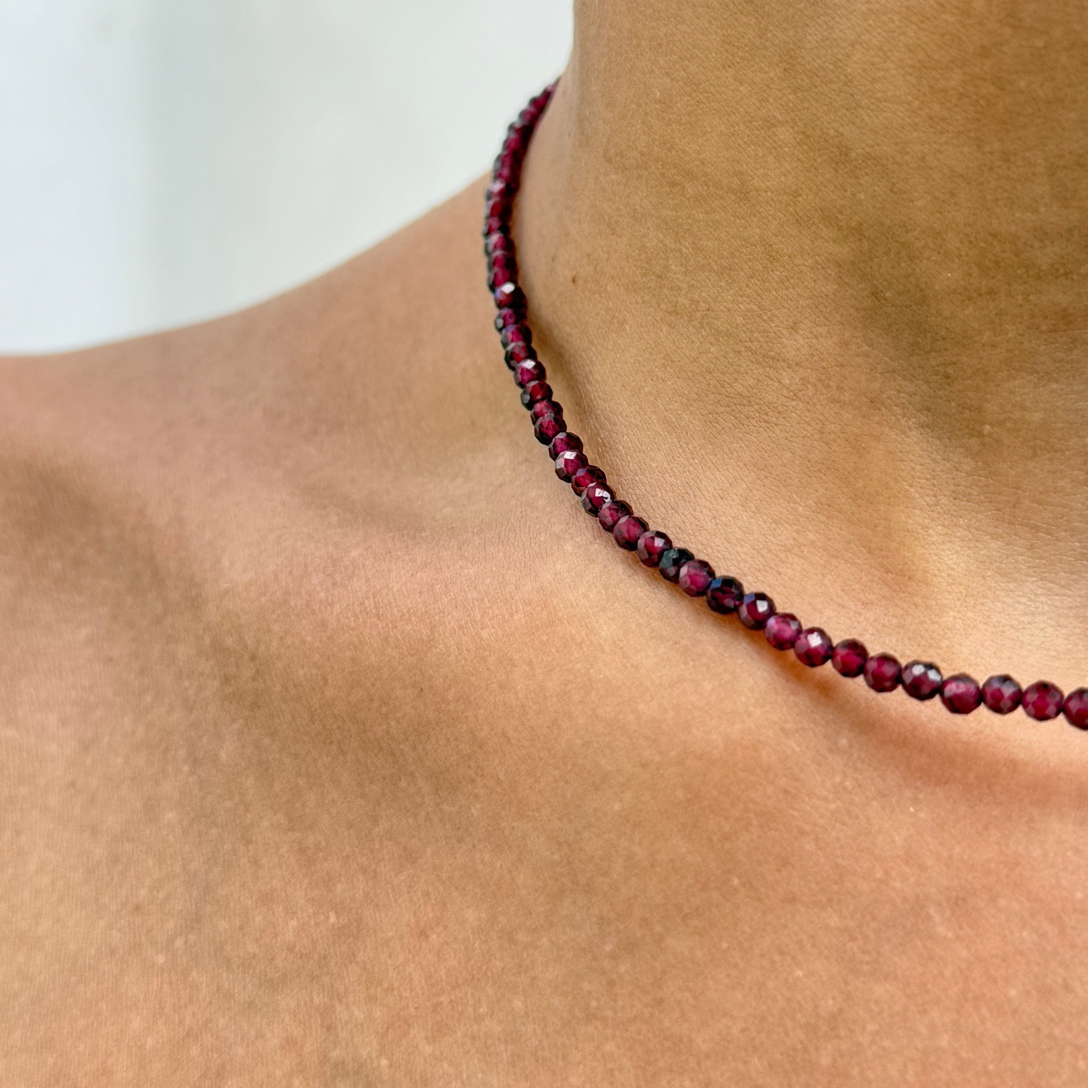 Garnet for Motivation - Crystal Beaded Necklace