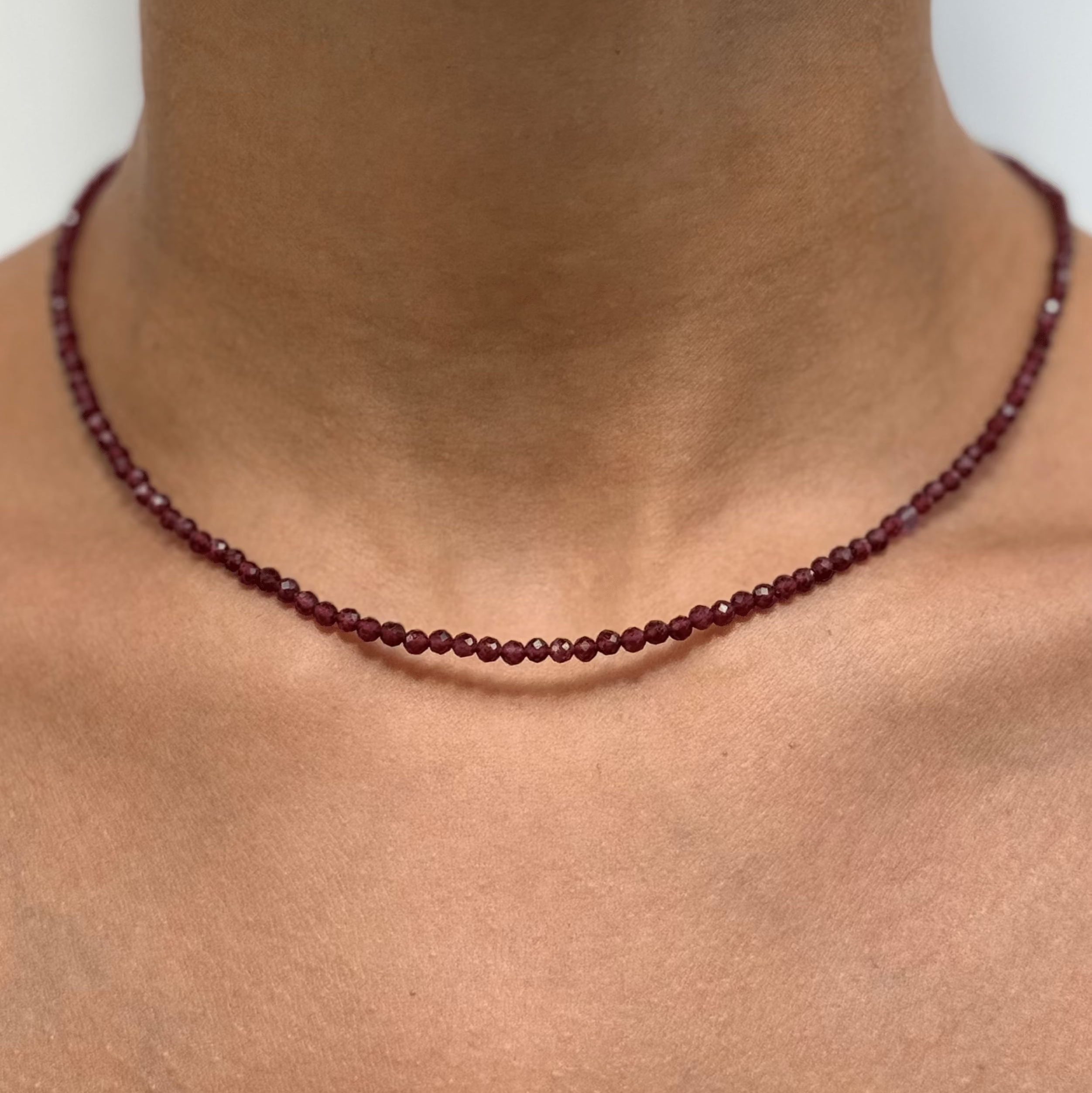 Garnet for Motivation - Crystal Beaded Necklace