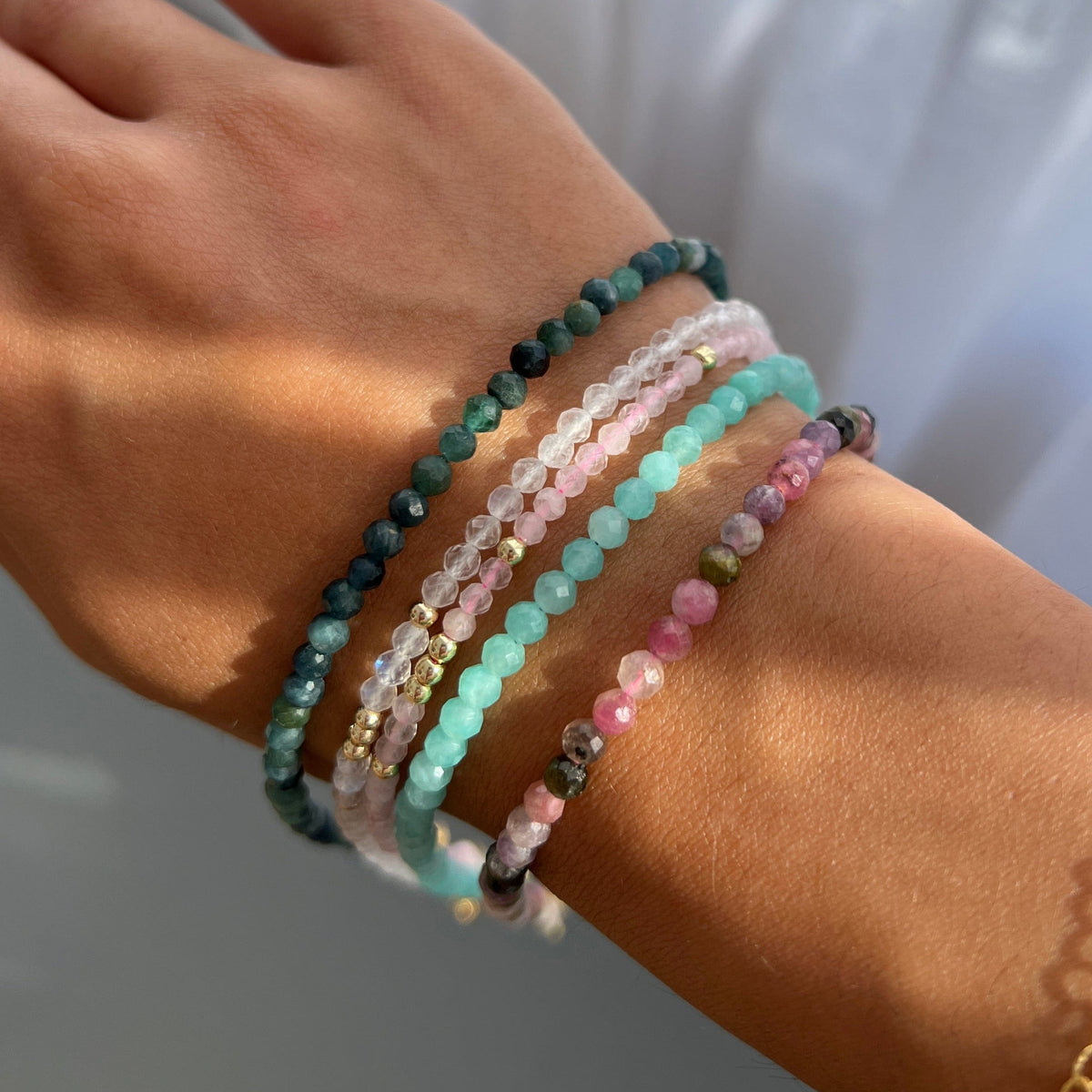 Blue Tourmaline for Authenticity - Crystal Beaded Necklace