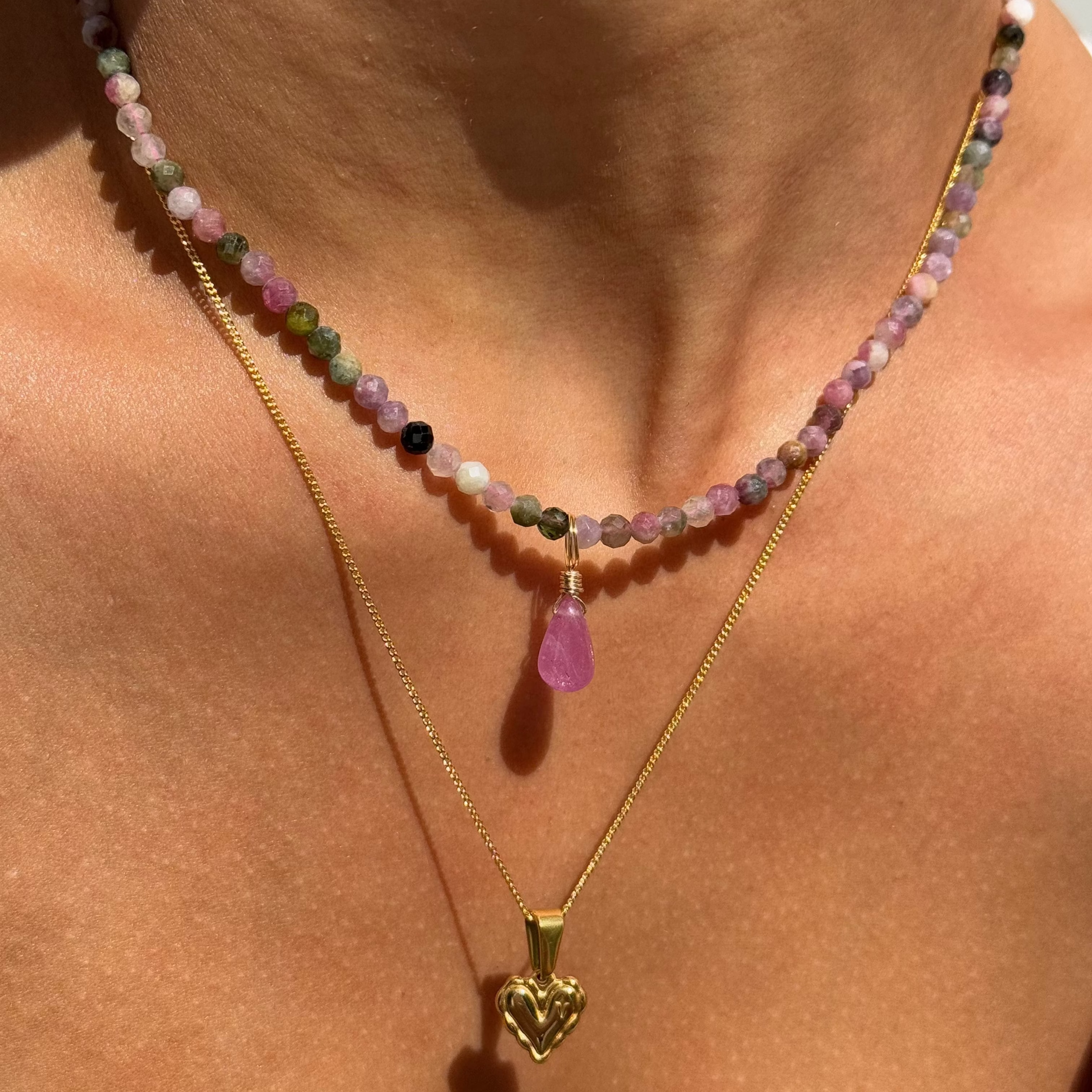 Mixed Tourmaline for Self Care - Crystal Beaded Necklace