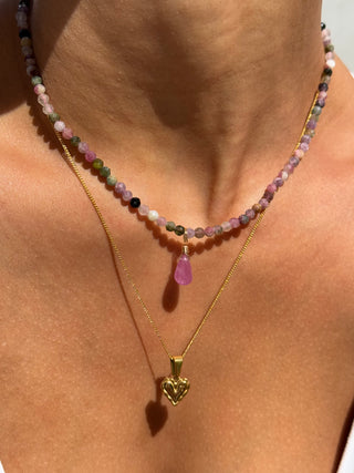 Mixed Tourmaline Beaded Necklace