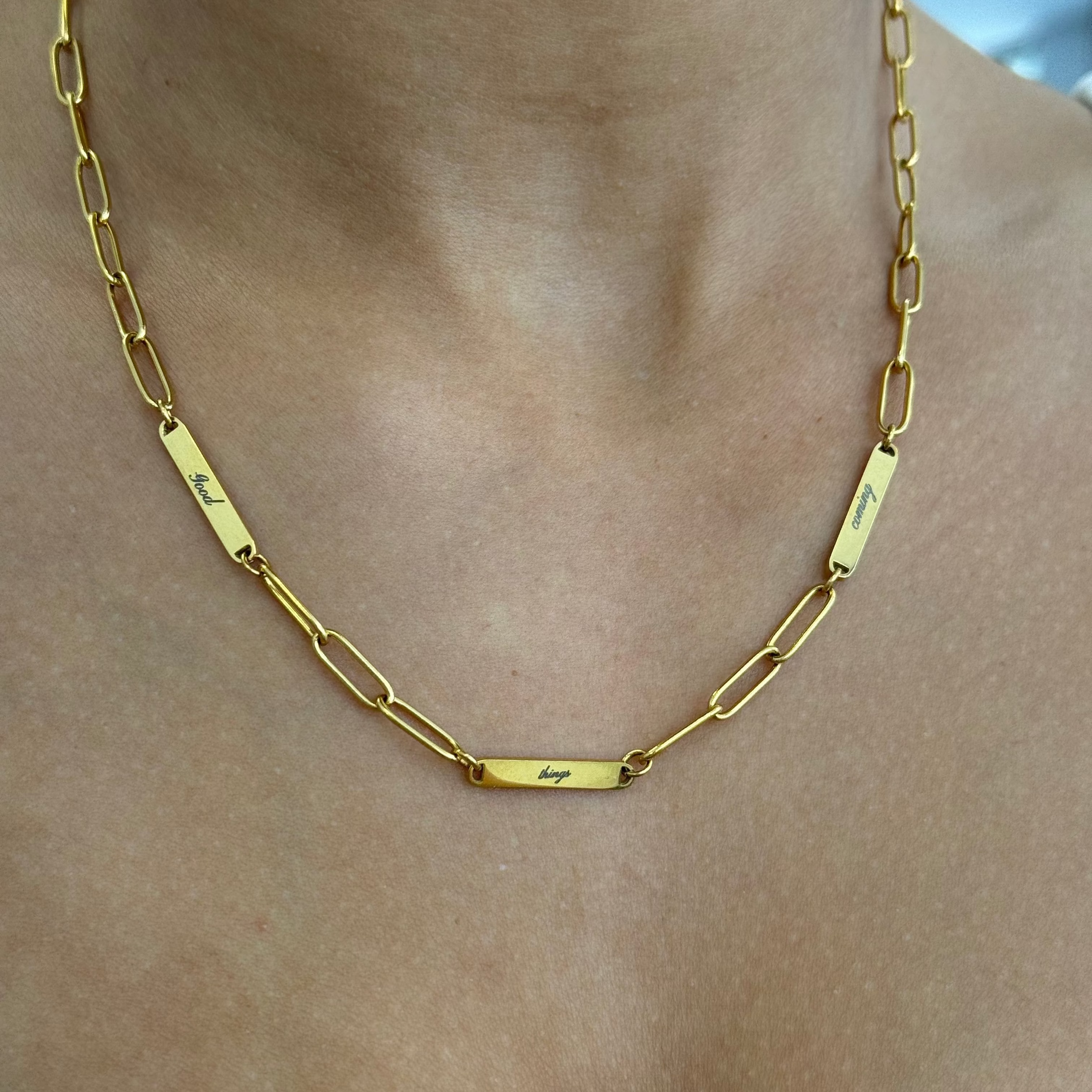 Engraved Bar Necklace