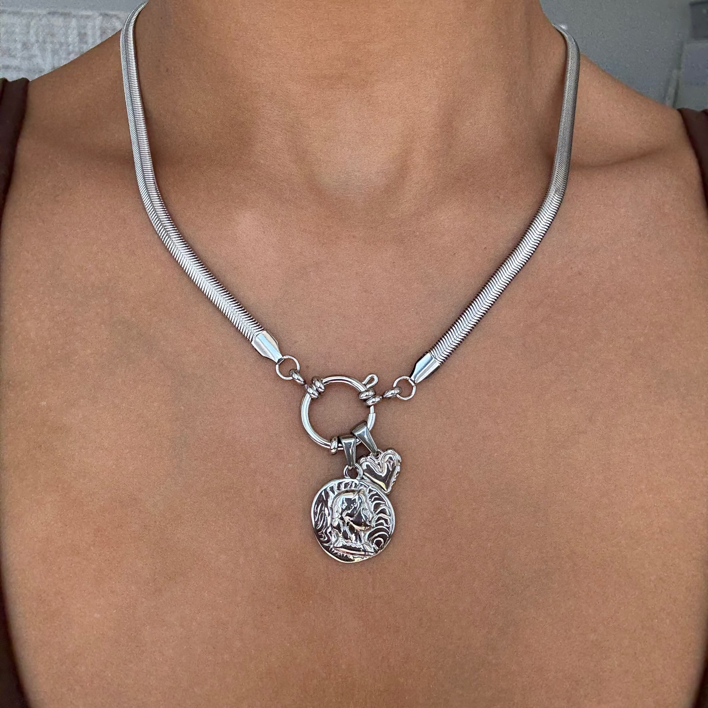 Herringbone Charm Necklace