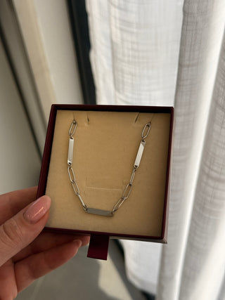 For Keeps Paperclip Necklace - Engravable, Silver