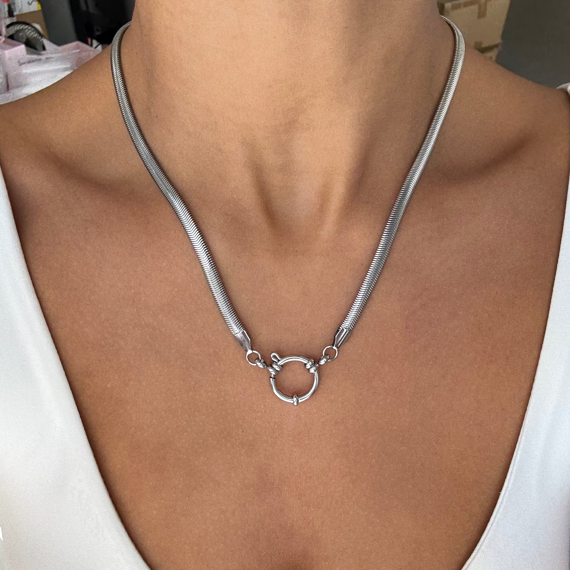 Herringbone Charm Necklace