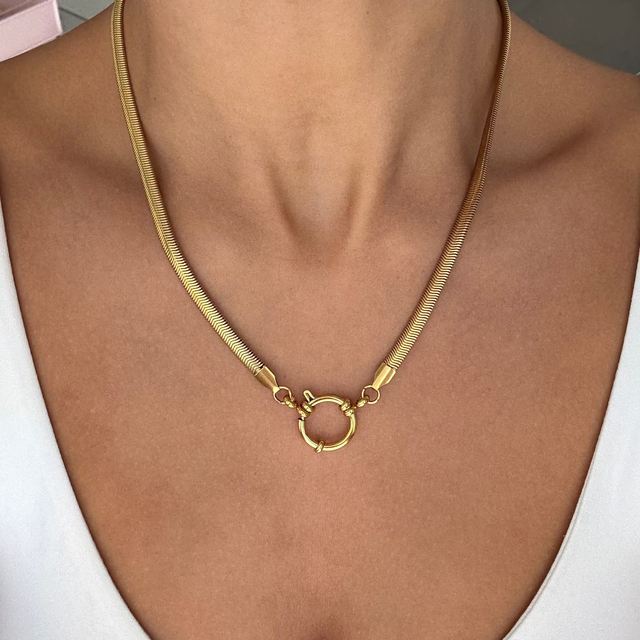 Herringbone Charm Necklace