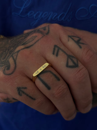 Asteria Bar Ring - Engravable, 18k Gold Vermeil