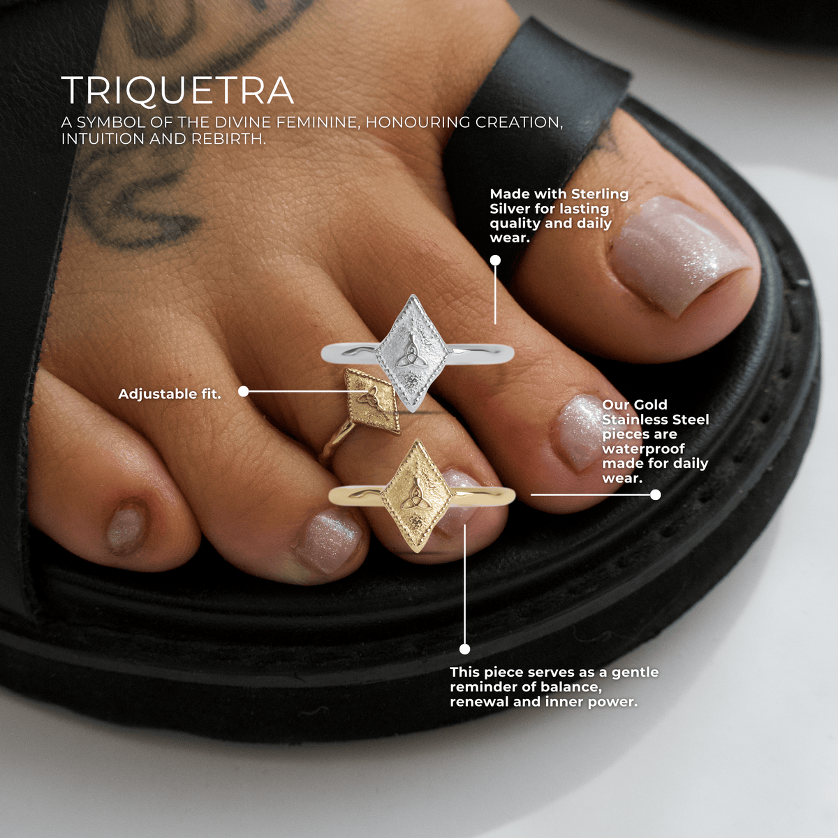 Triquetra Toe Ring for Sacred Connection