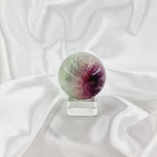 9. Rainbow Fluorite w/ Mica Sphere - 394g