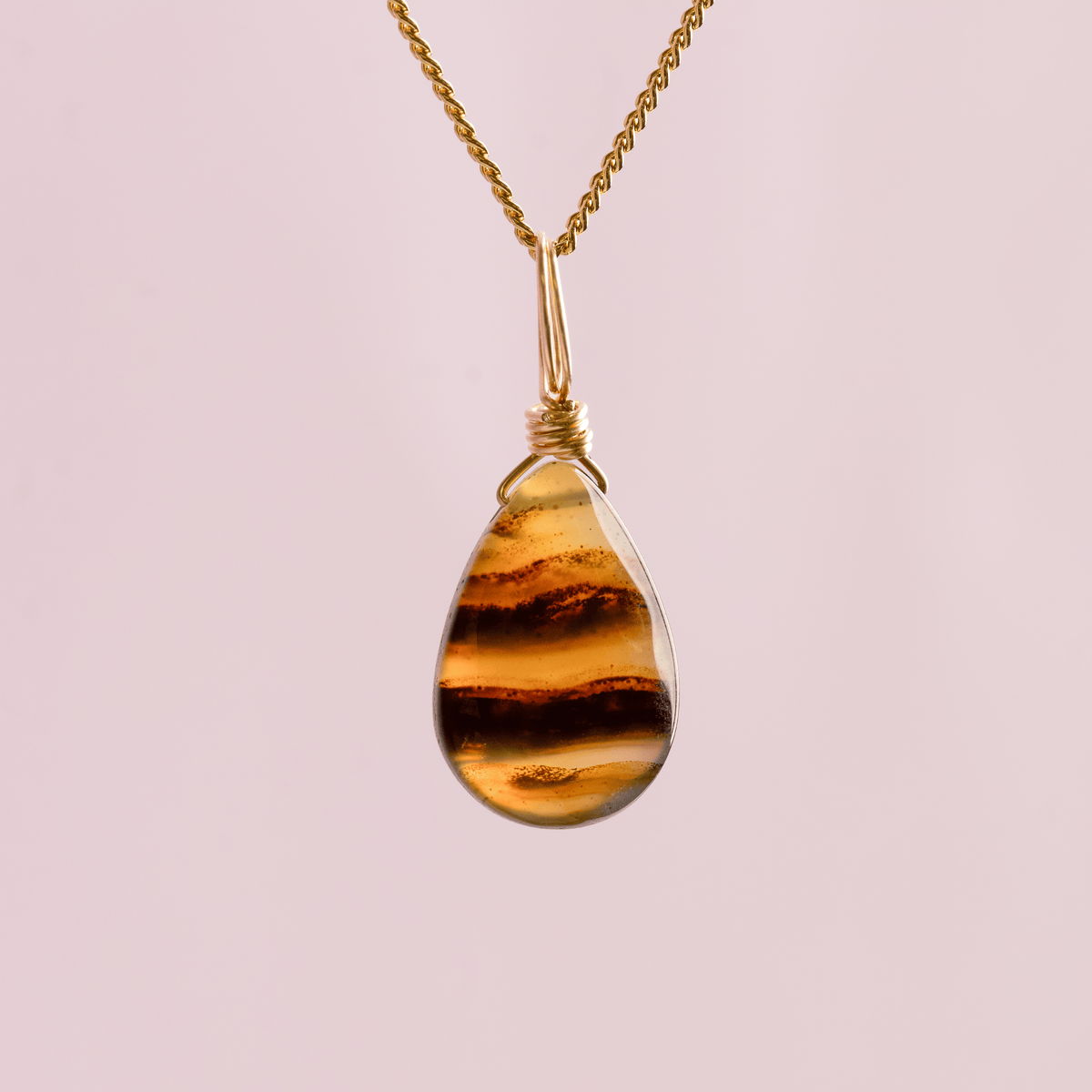 Montana agate crystal charm droplet for calm