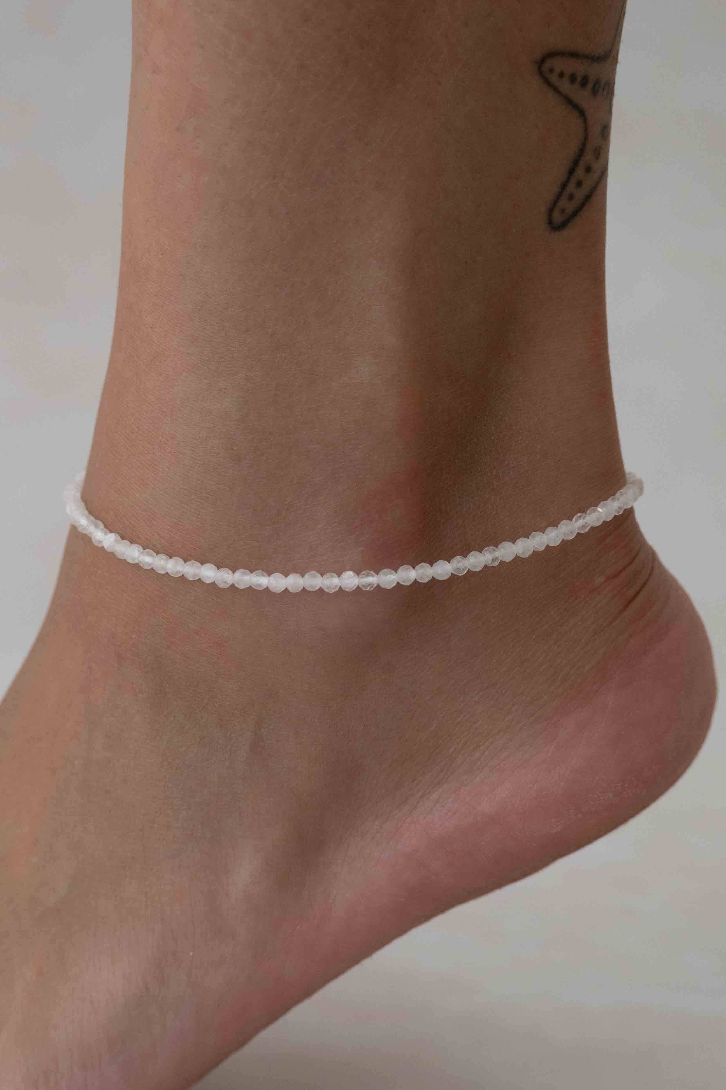 Moonstone Beaded Anklet